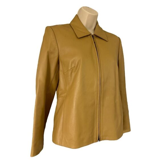 Talbots Tan Leather Jacket - Picture 3 of 10